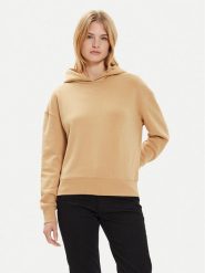 Calvin Klein Bluza Nano Logo K20K207202 Beżowy Relaxed Fit. Brązowe bluzy Calvin Klein, m, bez wzorów, z bawełny, bez kaptura. Za 289.99 zł.