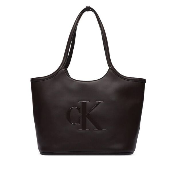 Torebka Calvin Klein. Czerwone shopper bag Calvin Klein, bez wzorów, bez dodatków. Za 529.99 zł.