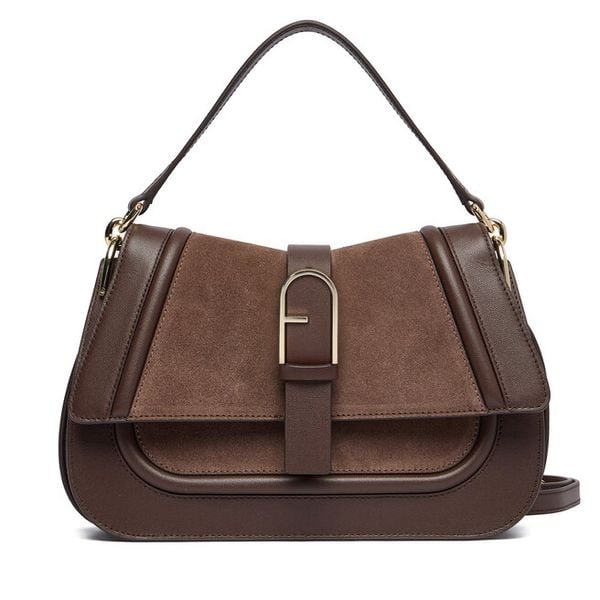 Torebka Furla. Brązowe torebki klasyczne Furla, bez wzorów, klasyczne, bez dodatków. Za 2,139.00 zł.
