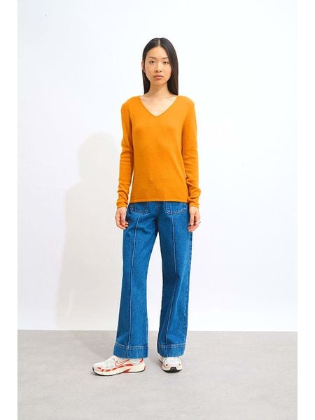 AUTHENTIC CASHMERE Kaszmirowy sweter "Galise" w kolorze pomarańczowym rozmiar: M. Pomarańczowe swetry AUTHENTIC CASHMERE, m, bez wzorów, z kaszmiru, bez ramiączek. Za 326.99 zł.