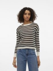 Vero Moda Sweter w kolorze biało-czarnym rozmiar: S. Białe swetry Vero Moda, s, bez wzorów, bez ramiączek. Za 57.33 zł.
