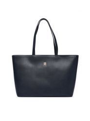 Tommy Hilfiger Torebka Im Latam Corp Tote AW0AW17322 Granatowy. Niebieskie shopper bag Tommy Hilfiger, bez wzorów, ze skóry, bez dodatków. Za 529.99 zł.