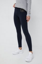 Tommy Hilfiger legginsy damskie kolor granatowy z nadrukiem. Niebieskie legginsy Tommy Hilfiger, bez wzorów, z bawełny. W wyprzedaży za 250.99 zł.