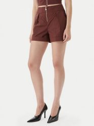 Patrizia Pepe Szorty materiałowe 2P1751/A9B9-B887 Brązowy ciemny Regular Fit. Brązowe szorty Patrizia Pepe, bez wzorów, z bawełny. Za 849.99 zł.