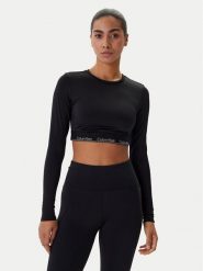 Calvin Klein Swimwear Bluzka LV00Q61128 Czarny Slim Fit. Czarne bluzki Calvin Klein Swimwear, xs, bez wzorów, z syntetyku, bez kołnierzyka, bez ramiączek. Za 369.99 zł.