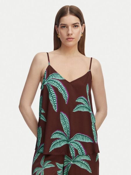 LOLA CASADEMUNT Top LS2615121 Brązowy Regular Fit. Brązowe topy LOLA CASADEMUNT, s, bez wzorów, z wiskozy, bez kołnierzyka, bez ramiączek. Za 181.99 zł.