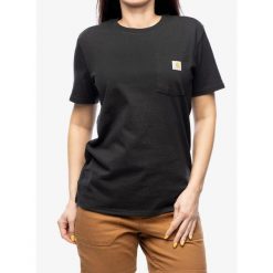 Koszulka bawełniana damska Carhartt Workwear Pocket S/S T-Shirt. Czarne t-shirty sportowe Carhartt, s, bez wzorów, z bawełny, bez ramiączek. Za 100.99 zł.