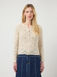 YAS Kardigan w kolorze beżowym rozmiar: L. Brązowe swetry YAS, l, bez wzorów, bez ramiączek. Za 229.95 zł.