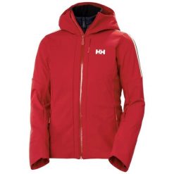 Damska kurtka narciarska z kapturem Helly Hansen Avanti Softshell. Czerwone kurtki przejściowe sportowe Helly Hansen, xs, bez wzorów, z dzianiny, z kapturem, narciarskie, primaloft. Za 1,458.00 zł.
