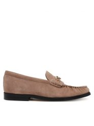 Tommy Hilfiger Półbuty Soft Suede Horsebit Loafer FW0FW08649 Beżowy. Brązowe półbuty wsuwane Tommy Hilfiger, bez wzorów, ze skóry, bez obcasa, na płaskiej podeszwie. Za 399.99 zł.