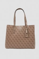 GUESS Brązowa damska shopperka Katya Multi. Brązowe shopper bag Guess, z aplikacjami, ze skóry ekologicznej, bez dodatków. W wyprzedaży za 529.99 zł.