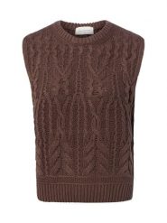 Msch Copenhagen sweter bez rękawów Kobiety Bawełna brązowy, L/XL. Brązowe swetry MSCH Copenhagen, l, bez wzorów, z bawełny, biznesowe, bez ramiączek. Za 299.95 zł.