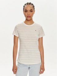 Tommy Hilfiger T-Shirt 1985 WW0WW37857 Beżowy Slim Fit. Brązowe t-shirty Tommy Hilfiger, xxs, bez wzorów, z bawełny, bez kołnierzyka, bez ramiączek. Za 139.99 zł.
