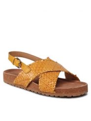 Lasocki Sandały WI12-MARIYO-02 Żółty. Żółte sandały Lasocki, bez wzorów, ze skóry, bez obcasa, na płaskiej podeszwie, bez zapięcia. Za 169.99 zł.
