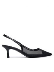 LOVE MOSCHINO Czółenka JA10526G0OIQ900B Czarny. Czarne czółenka Love Moschino, bez wzorów, ze skóry, bez obcasa, bez zapięcia. Za 939.99 zł.