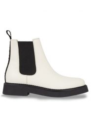 Tommy Jeans Sztyblety Tjw Chelsea Flat EN0EN02311 Biały. Białe botki Tommy Jeans, bez wzorów, z jeansu, bez obcasa, na płaskiej podeszwie, bez zapięcia. Za 379.99 zł.