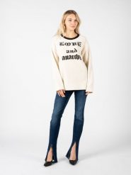 Pinko Sweter "Barbaresco" | 1G166N Y7H5 | Kobieta | Biały. Białe swetry Pinko, s, bez wzorów, z elastanu, bez ramiączek. W wyprzedaży za 419.00 zł.