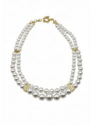 Atelier MIU Pozłacany naszyjnik z perłami - dł. 43 cm rozmiar: onesize. Białe naszyjniki atelier MIU, z materiału, z perłą, pozłacane. Za 39.99 zł.