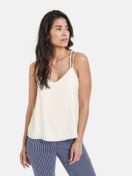 Gerry Weber Top w kolorze kremowym rozmiar: 46. Brązowe topy Gerry Weber, bez wzorów, bez kołnierzyka, bez ramiączek. Za 74.81 zł.