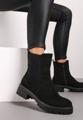 Czarne Płaskie Botki w Stylu Sztybletów z Elastyczną Wstawką Belarielle. Czarne botki Born2be, bez wzorów, z jeansu, eleganckie, bez obcasa, na obcasie, bez zapięcia. W wyprzedaży za 104.99 zł.