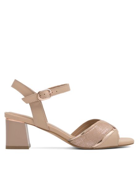 Lasocki Sandały SWILK WYL3454-1Z Beżowy. Brązowe sandały Lasocki, bez wzorów, ze skóry, bez obcasa, na słupku, bez zapięcia. Za 229.99 zł.