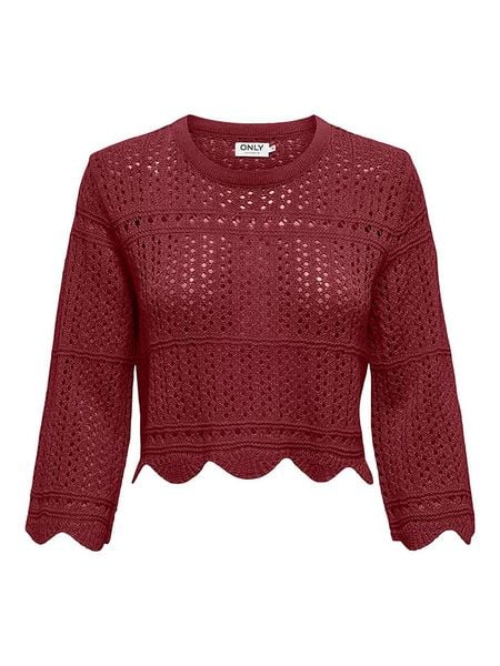 ONLY Sweter w kolorze bordowym rozmiar: XS. Czerwone swetry ONLY, xs, bez wzorów, bez ramiączek. Za 43.99 zł.
