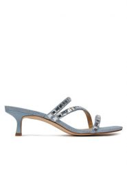 MICHAEL Michael Kors Klapki Celia Kitten Slide 40R4CIMS2S Błękitny. Niebieskie klapki MICHAEL Michael Kors, bez wzorów, z materiału, bez obcasa, bez zapięcia. Za 819.99 zł.