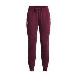 Spodnie treningowe damskie Under Armour Rival Fleece. Czerwone spodnie dresowe Under Armour, bez wzorów. Za 97.99 zł.