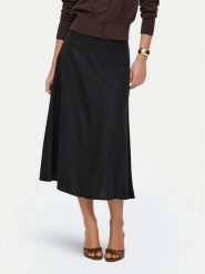 ONLY Spódnica midi Goa 15363690 Czarny Regular Fit. Czarne spódnice ONLY, s, bez wzorów, ze lnu, midi. Za 169.99 zł.