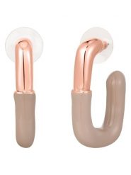 Yokoamii Pozłacane kolczyki-półkreole rozmiar: onesize. Brązowe kolczyki Yokoamii, metalowe. Za 34.99 zł.