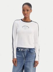 Guess Jeans Bluzka W6RI17 J1314 Biały Regular Fit. Białe bluzki Guess Jeans, m, z aplikacjami, z bawełny, bez kołnierzyka, bez ramiączek. Za 189.99 zł.