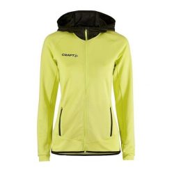 Damska kurtka dresowa z pełnym zamkiem błyskawicznym Craft Extend. Żółte kurtki Craft, xs, bez wzorów, z dresówki, bez kaptura. Za 368.95 zł.