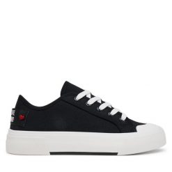 Trampki LOVE MOSCHINO. Czarne trampki Love Moschino, bez wzorów, bez zapięcia. Za 809.99 zł.