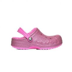 Buty do chodzenia damskie Crocs Baya Lined Glitter Clog K. Czerwone buty treningowe Crocs, bez wzorów, z materiału, bez zapięcia, trekkingowe. Za 219.99 zł.