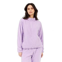 Damski polar 1/4 zip Protest Linea. Fioletowe bluzy z polaru Protest, bez wzorów, z polaru. Za 342.50 zł.