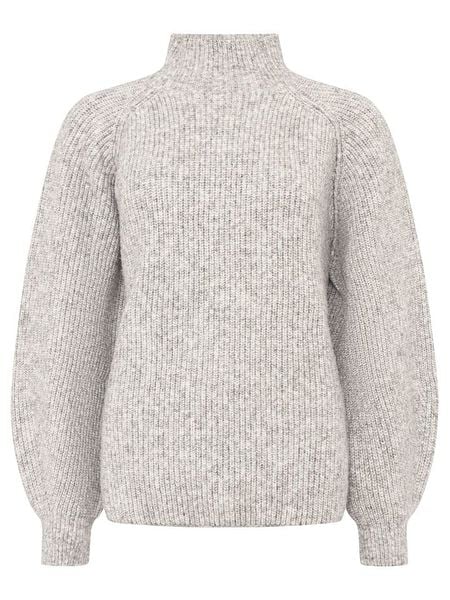 Zwillingsherz Sweter w kolorze szarym rozmiar: M. Szare swetry Zwillingsherz, m, bez wzorów, prążkowane, bez ramiączek. Za 198.10 zł.