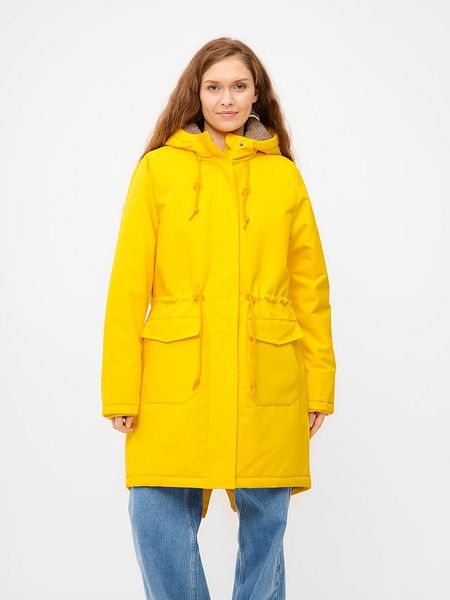 Derbe Parka w kolorze żółtym rozmiar: 38. Żółte płaszcze Derbe, bez wzorów, z puchu, bez kaptura. Za 328.65 zł.
