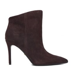 Botki GINO ROSSI. Brązowe botki Gino Rossi, bez wzorów, bez obcasa, na szpilce, bez zapięcia. Za 379.99 zł.