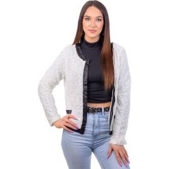 Pantofelek24 Damski żakiet- narzutka Ecru H-2 UB8 M/L. Marynarki i żakiety Pantofelek24, l, bez wzorów, bez ramiączek. Za 19.90 zł.