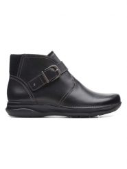 Clarks Skórzane botki "Appley Mid" w kolorze czarnym rozmiar: 36. Czarne botki Clarks, bez wzorów, bez obcasa, bez zapięcia. Za 220.30 zł.