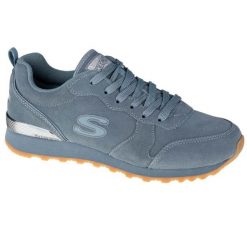 Buty sportowe Sneakersy damskie, OG 85-Suede Eaze. Niebieskie buty treningowe Skechers, bez wzorów, z materiału, przed kostkę, bez zapięcia, trekkingowe. Za 229.99 zł.