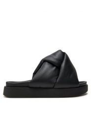 Inuikii Klapki Soft Crossed 70104-140 Czarny. Czarne klapki Inuikii, bez wzorów, ze skóry, bez obcasa, bez zapięcia. Za 629.99 zł.