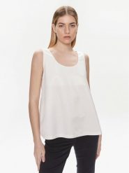 United Colors Of Benetton Top 5XONDQ06Z Écru Relaxed Fit. Topy United Colors Of Benetton, xs, bez wzorów, z wiskozy, bez kołnierzyka, bez ramiączek. Za 149.99 zł.