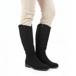 Kozaki damskie S.Barski, cholewka z materiału perforowana konstrukcja wysoka forma stabilny niski obcas miękka wkładka wygodne zapinane na suwak, cza. Czarne kozaki S.BARSKI, bez wzorów, bez obcasa, na obcasie, bez zapięcia. Za 209.00 zł.