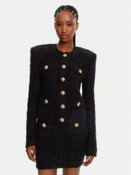 Balmain Kardigan DF1SK249KG43 Czarny Regular Fit. Czarne swetry Balmain, bez wzorów, z syntetyku, bez ramiączek. Za 7,859.00 zł.