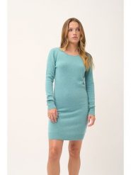 Just Cashmere Kaszmirowa sukienka "Susan" w kolorze turkusowym rozmiar: S. Niebieskie sukienki Just Cashmere, s, bez wzorów, z kaszmiru, bez kołnierzyka, bez ramiączek, mini. Za 311.85 zł.