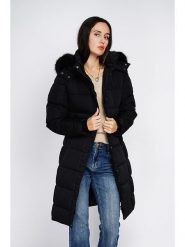 ASSUILI Płaszcz zimowy w kolorze czarnym rozmiar: 34. Czarne płaszcze Assuili, na zimę, bez wzorów, z puchu, klasyczne, bez kaptura. Za 282.99 zł.