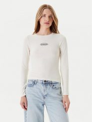 Guess Jeans Bluzka W5YP38 KA0H1 Écru Slim Fit. Bluzki Guess Jeans, xxl, z aplikacjami, z bawełny, bez kołnierzyka, bez ramiączek. Za 169.99 zł.