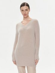 Marella Sweter Nimbe 2339460739200 Beżowy Regular Fit. Brązowe swetry Marella, xl, bez wzorów, z syntetyku, bez ramiączek. Za 519.99 zł.