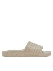 Adidas Klapki adilette IE1456 Beżowy. Brązowe klapki adidas, bez wzorów, z tworzywa sztucznego, sportowe, bez obcasa, bez zapięcia. Za 119.99 zł.